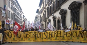 manifestazione contro autostrada tirrenica