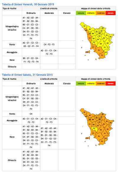 Previsioni sabato 31 gennaio
