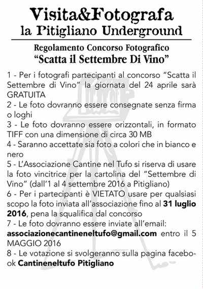 Regolamento concorso fotografico Pitigliano