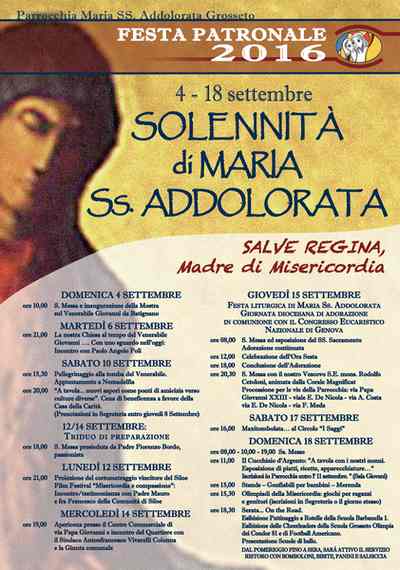 Programma Festa dell'Addolorata
